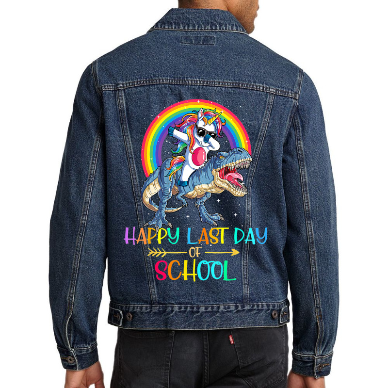 Happy Last Day Of School Rainbow Teacher Student G Men Denim Jacket | Artistshot