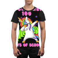 I Crushed 100 Days Of School Dabbing Dragon Unicor Graphic T-shirt | Artistshot