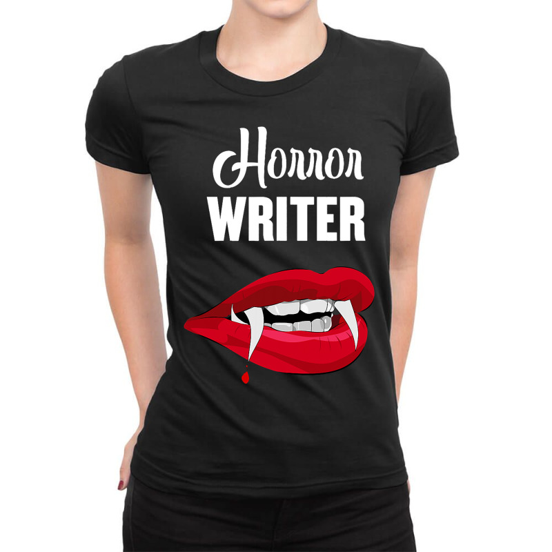 Horror Writer Author Books Novelist Writing Story  Ladies Fitted T-Shirt by LizzyLafountain | Artistshot