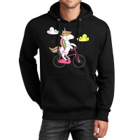 Funny Unicorn On Bike Work Out Biker Unisex Hoodie | Artistshot