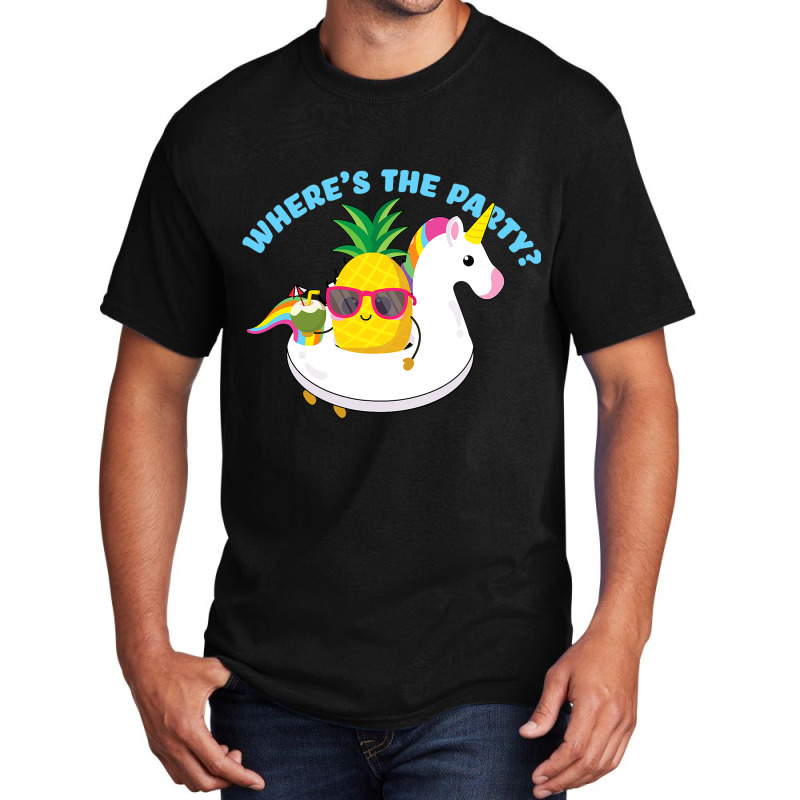 Funny Unicorn Pineapple Swingers Wheres The Party Basic T-shirt | Artistshot