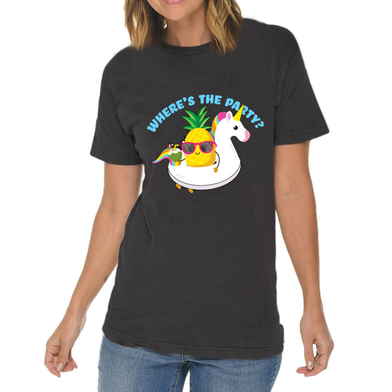 Funny Unicorn Pineapple Swingers Wheres The Party Vintage T-shirt | Artistshot