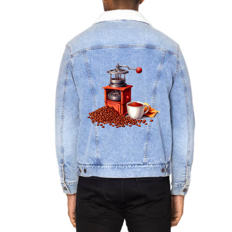 Coffee Clipart 3 Unisex Sherpa-lined Denim Jacket | Artistshot