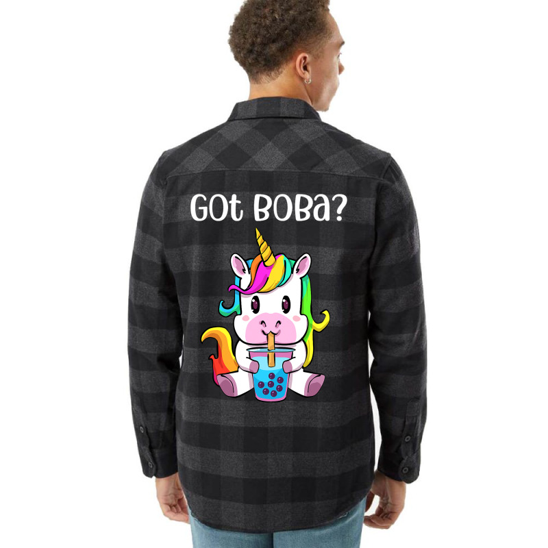 Got Boba Unicorn Boba Tea Kawaii Unicorn Bubble Te Flannel Shirt | Artistshot