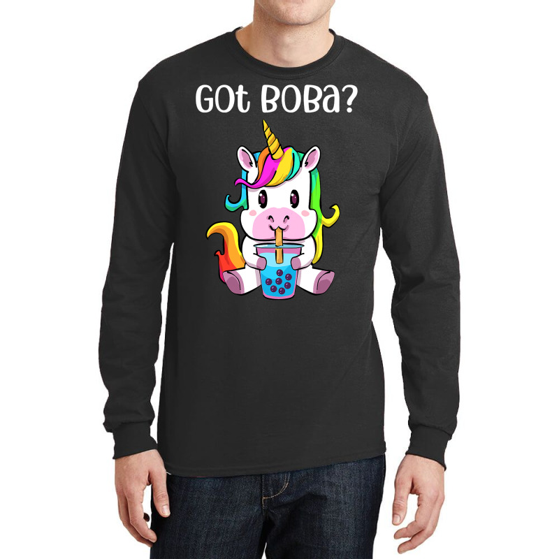 Got Boba Unicorn Boba Tea Kawaii Unicorn Bubble Te Long Sleeve Shirts | Artistshot