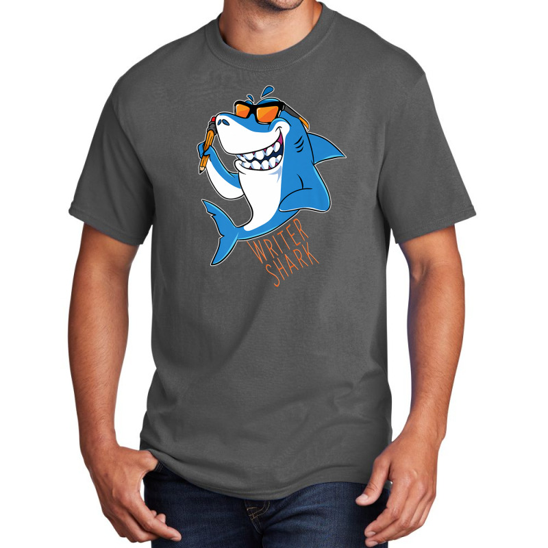 Writer Shark Penning Great Novel Sea Animal Basic T-shirt by LembckeAleeya | Artistshot