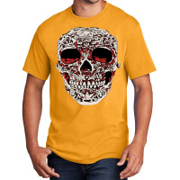 Skull T  Shirt Big Carved Red And White Skeleton Skull Head T  Shirt Basic T-shirt | Artistshot