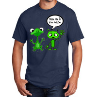 Smilemoretees Funny Martian Alien And Frog Take Me To Leader Raglan Ba Basic T-shirt | Artistshot