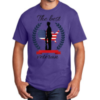 The Best Veteran Patriotic Army American Soldier Us Flag Basic T-shirt | Artistshot