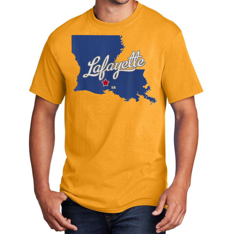 Lafayette Louisiana La Map T Shirt Basic T-shirt | Artistshot