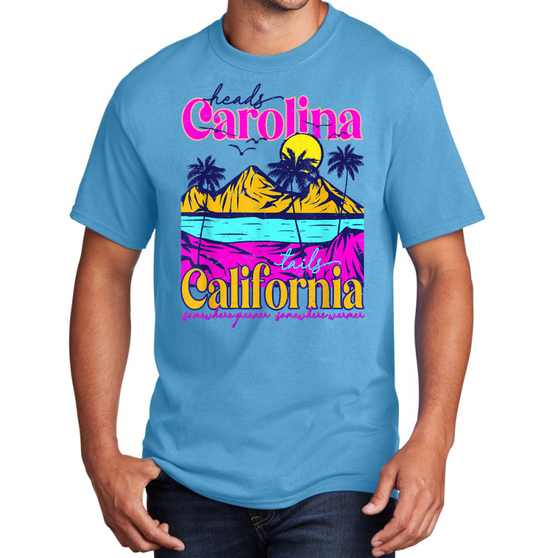 Heads Carolina Tail California Western Summer Beach Paradise Basic T-shirt | Artistshot