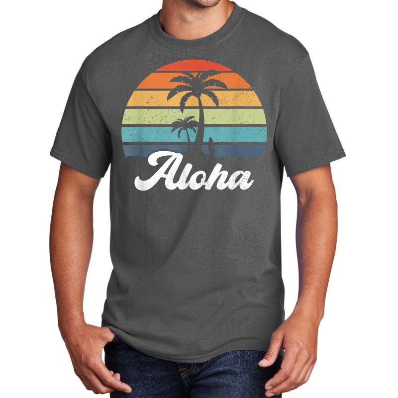 Aloha Hawaii Hawaiian Island Shirt Palm Beach Surfboard Surf T Shirt Basic T-shirt by cm-arts | Artistshot