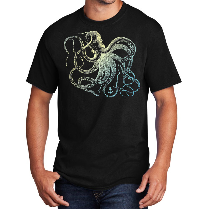 Octopus Cool Vintage Marine Biologist Ocean Sea Life 3 Basic T-shirt | Artistshot