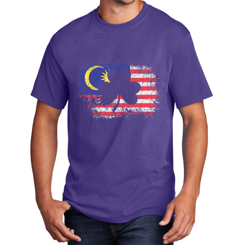 Malaysian Flag Irish Shamrock Clover Malaysia T Shirt Basic T-shirt by cm-arts | Artistshot