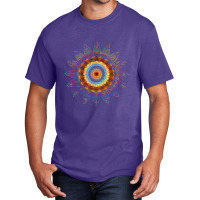 Mandala Sacred Geometry Prana Art Yoga Mantra Om Good Vibe Basic T-shirt | Artistshot