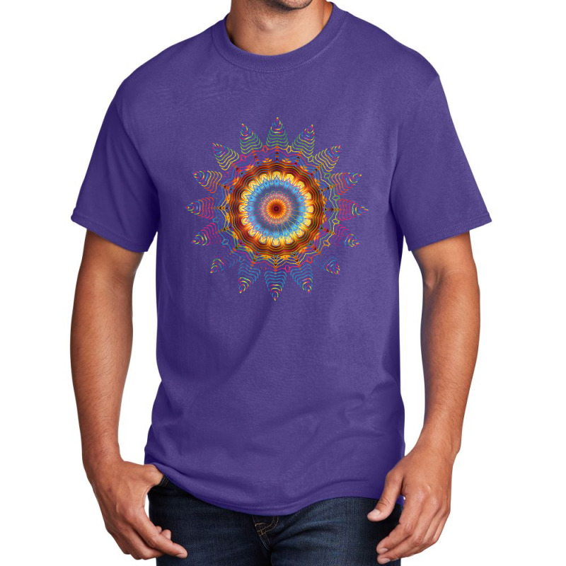 Mandala Sacred Geometry Prana Art Yoga Mantra Om Good Vibe Basic T-shirt by fywucakoj | Artistshot