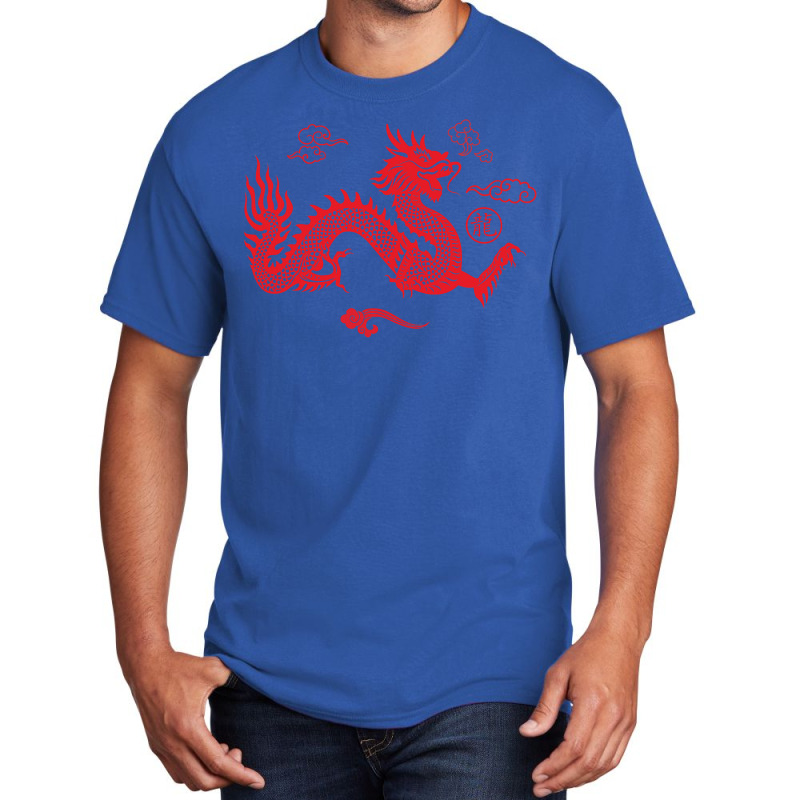 Red Japanese Dragon Aesthetic Grunge 90s Chinese Dragon Basic T-shirt | Artistshot