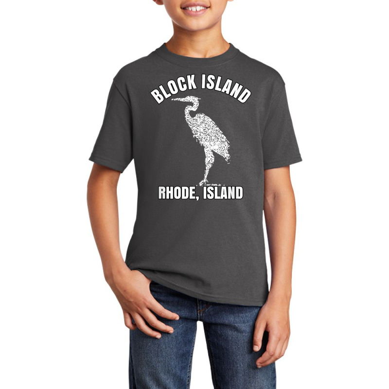 Block Island Rhode Island Shirt Light Vintage Distress Crane T Shirt Basic Youth T-shirt by cm-arts | Artistshot