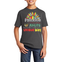 Dyslexia Is Not Disability Dyslexia Awareness Silver Ribbon Basic Youth T-shirt | Artistshot