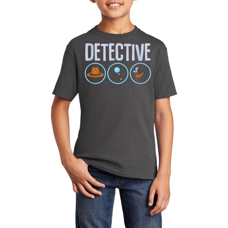 Detective Hat Magnifying Glass Pipe Detective Investigator Basic Youth T-shirt by TopShirts | Artistshot