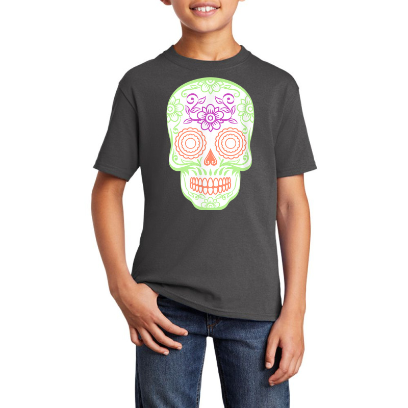 Sugar Skull Calavera Día De Los Muertos Design For Mexicans T Shirt Basic Youth T-shirt by cm-arts | Artistshot