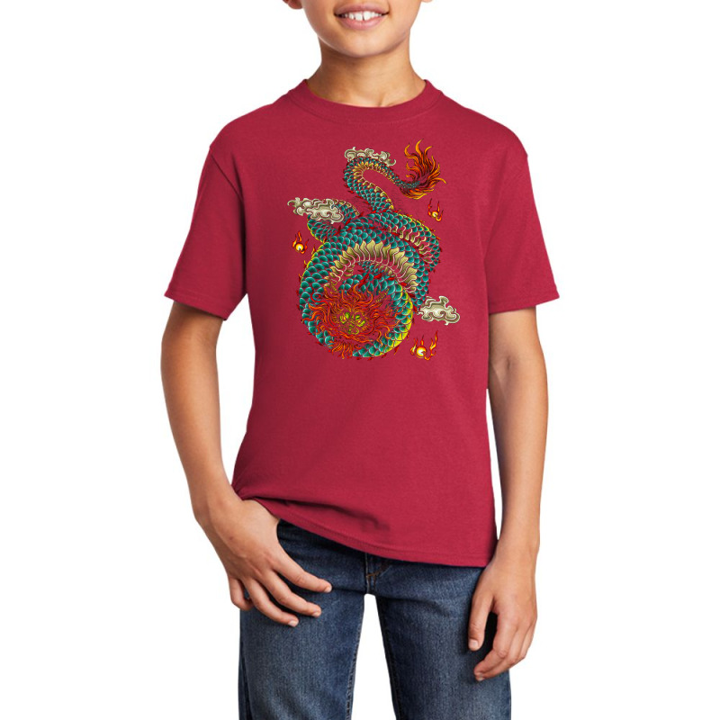 Chinese Dragon, Oriental Vintage, Symbolic, East Asian Culture, Japane Basic Youth T-shirt | Artistshot