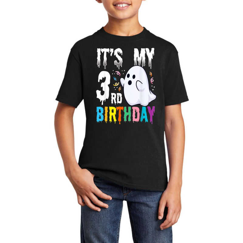 Its My 3rd Birthday â€“ Halloween Spooky Season B Day Lover Basic Youth T-shirt by Fly | Artistshot