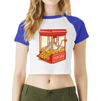 Popcorn Machine Girl Raglan Crop Top | Artistshot