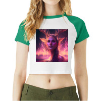 Beautiful Creature That Is Half Deer Raglan Crop Top | Artistshot