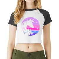 Retro Unicorn Bling Fairytale Lover Unicorn Fantas Raglan Crop Top | Artistshot