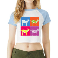 Farming Goat Lover Farm Animal Farmer Pop Art Goat Raglan Crop Top | Artistshot