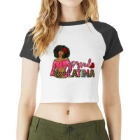 Proud Latina Afro Woman Raglan Crop Top | Artistshot