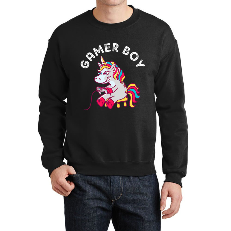 Gamer Boy Unicorn Gaming Cute Video Game Crewneck Sweatshirt | Artistshot