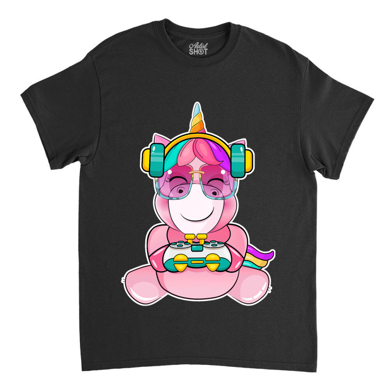 Gamer Girl Unicorn Gaming Cute Video Game Women Gi Classic T-shirt | Artistshot