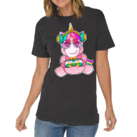 Gamer Girl Unicorn Gaming Cute Video Game Women Gi Vintage T-shirt | Artistshot