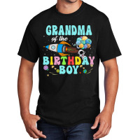 Grandma Of The Birthday Astronaut Boy Space Party Basic T-shirt | Artistshot