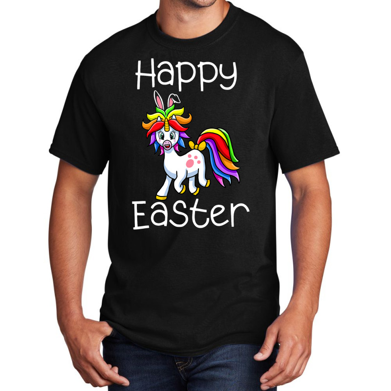 Happy Easter Cute Unicorn Face Funny Easter Day Wo Basic T-shirt | Artistshot