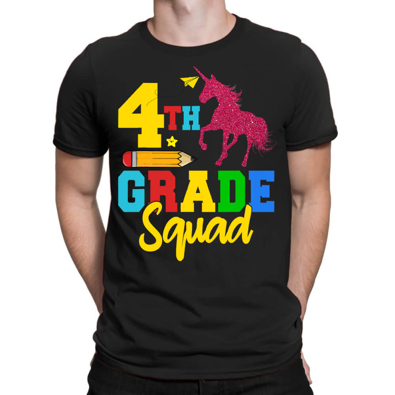 Funny Fourth Grade Squad 4th Grader Unicorn Back T T-shirt | Artistshot