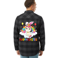 Happy Easter Cute Unicorn Wearing Ears Easter Egg Flannel Shirt | Artistshot