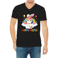 Happy Easter Cute Unicorn Wearing Ears Easter Egg V-neck Tee | Artistshot