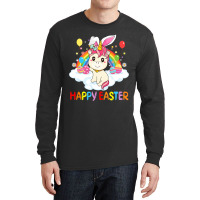 Happy Easter Cute Unicorn Wearing Ears Easter Egg Long Sleeve Shirts | Artistshot