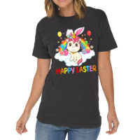 Happy Easter Cute Unicorn Wearing Ears Easter Egg Vintage T-shirt | Artistshot