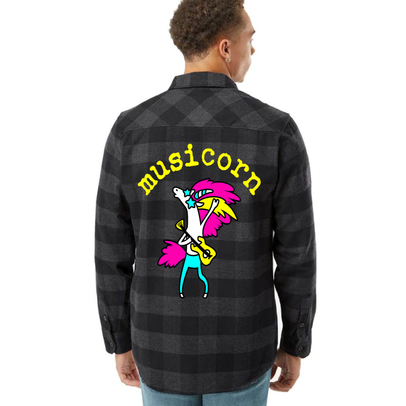 Funny Cool Musicorn Unicorn Rocknroll Music Festiv Flannel Shirt | Artistshot