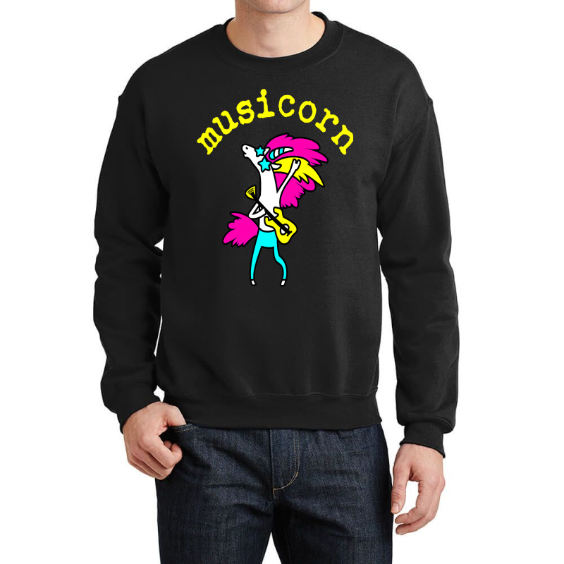 Funny Cool Musicorn Unicorn Rocknroll Music Festiv Crewneck Sweatshirt | Artistshot