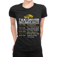 Funny Taxi Cab Driver Vintage Checker Gift For Dad Ladies Fitted T-shirt | Artistshot