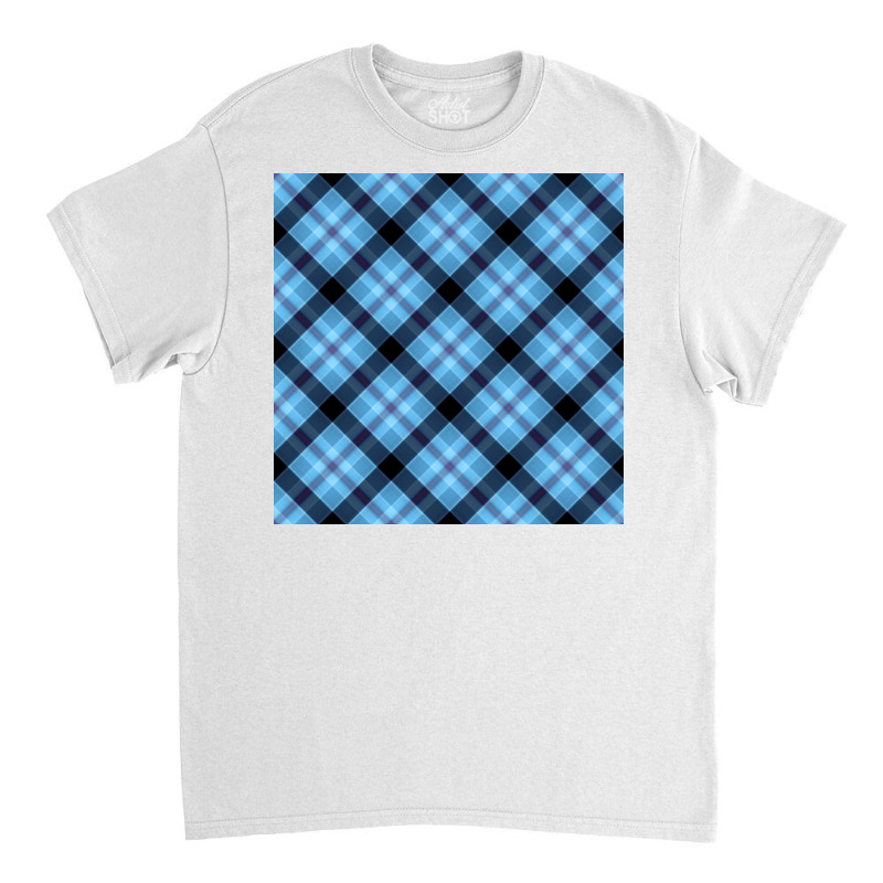 Black And Blue Tartan Print Classic T-shirt by Italian Style by Elena Indolfi | Artistshot