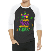 Funny Little Miss Mardi Gras Cute Mardi Gras Unico 3/4 Sleeve Shirt | Artistshot