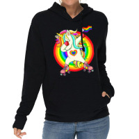 Gay Pride Unicorn Dabbing Lgbtq Rainbow Flag Rolle Lightweight Hoodie | Artistshot