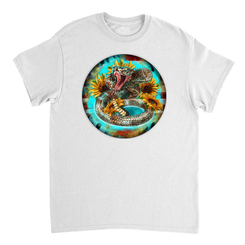 Rattlesnake And Sunflower Classic T-shirt by Christmas Ornament Shop | Artistshot