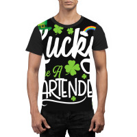 Funny Lucky To Be A Bartender Shamrock St Patricks Graphic T-shirt | Artistshot